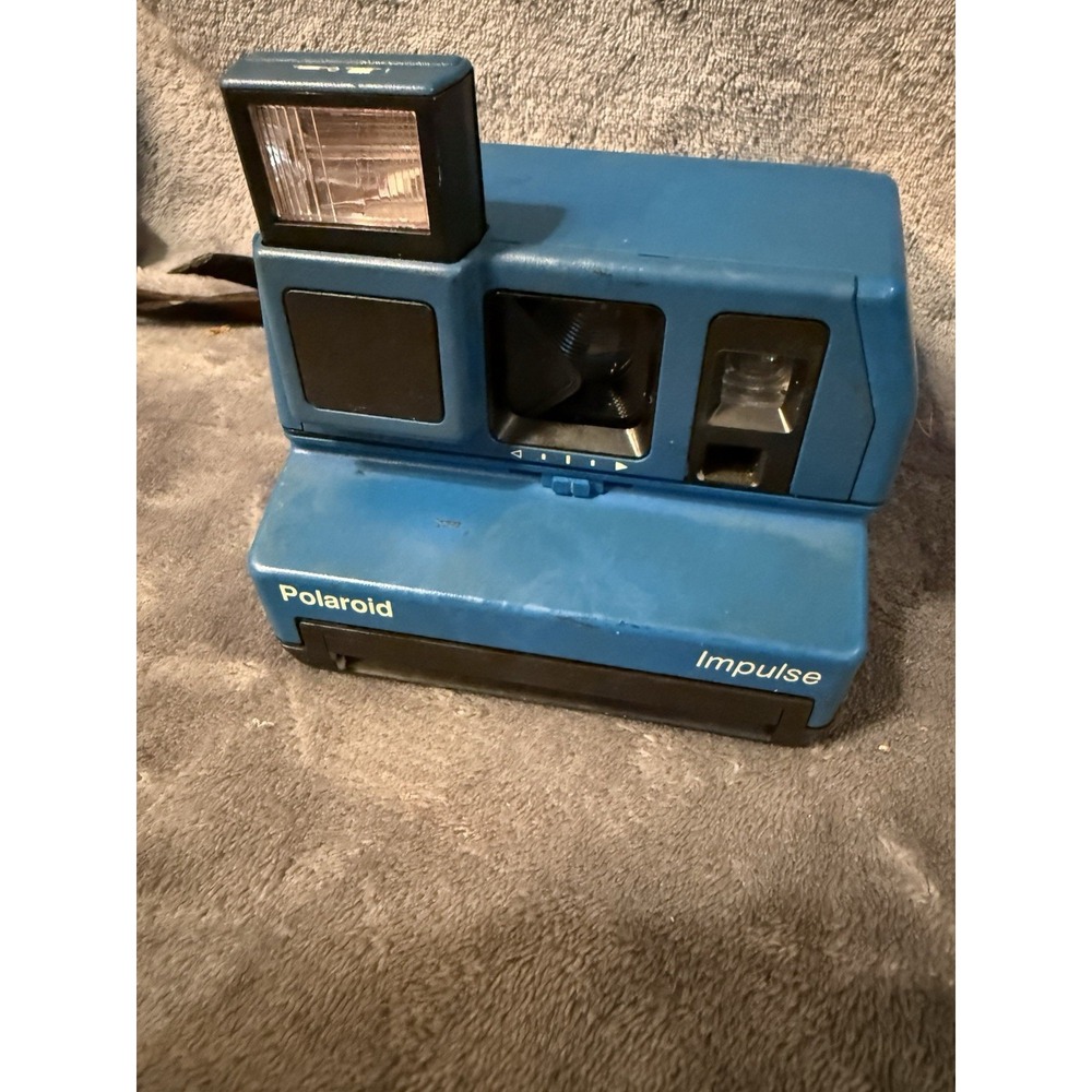 Vintage Polaroid 600 Impulse Blue Instant Film Camera UNTESTED